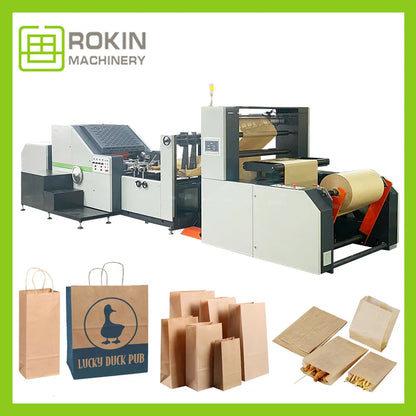 Wholesale Gift Clothing Packaging Paper Bag Making Machine Paper Shopping Bag Making Square Bottom Paper Bag Making